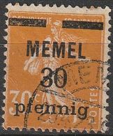 Memel 1920 N° 21 Semeuse Surchargée (E14) - Used Stamps