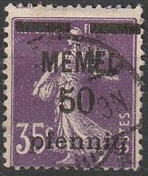 Memel 1920 N° 23 Semeuse Surchargée (E14) - Gebruikt