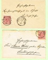Deux Petites Enveloppes Avec Mi38 De Stuttgart Vers Friedrichshafen 1873 Et 1875 - Briefe U. Dokumente