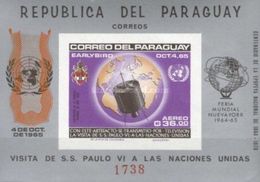SW1545 - Paraguay (36 ₲) 1965 - Visit Of Pope Paul VI At The United Nations  RELIGION Communications - MNH Minisheet - Paraguay