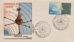 Enveloppe   FDC   1er  Jour    ANDORRE    Satellite  FR1   1966 - FDC