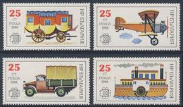Bulgaria Bulgarien 1988 Mi 2724 /7A YT 3221 A/D SG 3579 /2 ** Mail Transport: Mail Coach, Biplane, Lorry, Paddle-steamer - Post