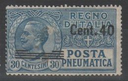 ITALIA 1925 - Pneumatica 40 Su 30 C. - Varietà Soprastampa Spostata *            (g6452) - Correo Neumático