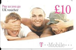 CARTE-PREPAYEE-GB-T-Mobile-10£-UK VOUCHER-Gratté-Plastic Epais-TBE-RARE - BT Schede Mondiali (Prepagate)