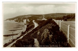 Ref 1372 - Real Photo Postcard - The Western Parades & Holywell Eastbourne - Sussex - Eastbourne