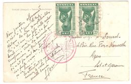 SENEGAL Carte Postale Paire 35 C Sénégalaise Vert Yv 144 Dest Agen Lot Et Garonne - Briefe U. Dokumente