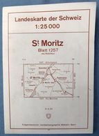 Topographische Karte / Landeskarte Der Schweiz  -  St. Moritz  - Blatt 1257  -  1:25 000  -  1958 - Landkarten