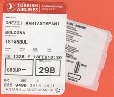TURKISH AIRLINES - 2020 - BOARDING PASS - BİNİŞ KARTI - TK 1326 - BLQ-IST - Bologna-Istanbul - Mondo