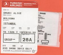 TURKISH AIRLINES - 2020 - BOARDING PASS - BİNİŞ KARTI - TK 1326 - BLQ-IST - Bologna-Istanbul - Wereld