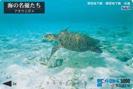 Carte Prépayée JAPON - ANIMAL - Série NAUI DIVING 7/8 - TORTUE - TURTLE JAPAN Prepaid Metro Ticket Card - 192 - Tortues