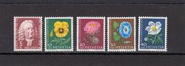 Suisse - Année 1958 - Neuf** - Pro Juventute - N°Zumstein 173/77** - Portrait De A De Haller Et Fleurs - Unused Stamps