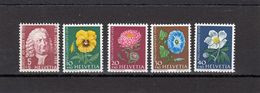 Suisse - Année 1958 - Neuf** - Pro Juventute - N°Zumstein 173/77** - Portrait De A De Haller Et Fleurs - Nuevos