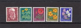 Suisse - Année 1959 - Neuf** - Pro Juventute - N°Zumstein 178/82** - Portrait De K Hilty Et Fleurs - Unused Stamps