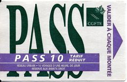 6 TITRES TRANSPORT BILLETS TICKETS AUTOBUS  RÉSEAU STAN NANCY DIVERS PASS 10 - Europa