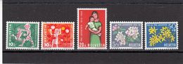 Suisse - Année 1962 - Neuf** - Pro Juventute - N°Zumstein 193/97** - 50 Ans Pro Juventute - Unused Stamps