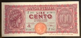 100 Lire Italia Turrita Luogotenenza 1944 Spl LOTTO 1943 - 1.000 Lire