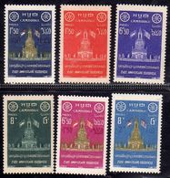 KAMPUCHEA CAMBOGIA CAMBODIA CAMBOGE 1957 BUDDHA 2500th BIRTH ANNIVERSARY PREAH STUPA COMPLETE SET SERIE COMPLETA MNH - Kampuchea