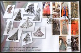 India 2020 Indian Fashion Series 4 Designer’s Creation Costumes Culture Textile 9v FDC - Textile