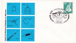 Germany 1975 Cover; Space Weltraum Epace: From Lindberg To Space Shuttle; Satellites Azur Helios Symphonie Aeros; Ariane - Andere & Zonder Classificatie