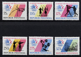 Indonesia, 1984, Olympic Summer Games Los Angeles, Sports, MNH, Michel 1140-1145 - Indonesia