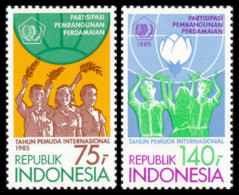 Indonesia, 1985, International Youth Year, United Nations, MNH, Michel 1171-1172 - Indonesia