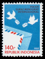Indonesia, 1988, International Letter Writing Week, UNESCO, United Nations, MNH, Michel 1276 - Indonesia