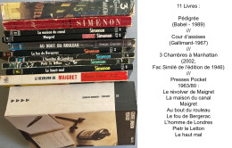 SIMENON : 11 Livres & 7 Documents (revues-nouvelles-timbre ….) : France Illustration, Supplément Théâtral & Littéraire, - Lots De Plusieurs Livres