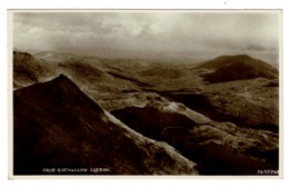 Ref 1373 - Real Photo Postcard - Crib Goch & Llyn LLydaw - Caernarvonshire Wales - Caernarvonshire