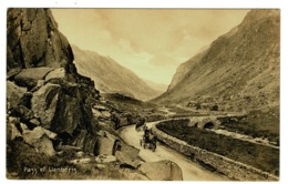 Ref 1373 - Early Postcard - Horse & Carts - Pass Of Llanberis - Caernarvonshire Wales - Caernarvonshire
