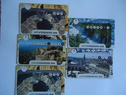 ISRAEL PHONECARDS USED SET 5 MONUMENTS LANDSCAPES - Landschaften