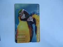 ISRAEL PHONECARDS USED  BIRDS PARROTS - Papageien