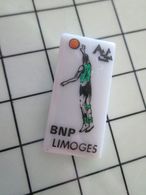 115B Pin's Pins / Beau Et Rare / THEME : SPORTS / Céramique Ou Porcelaine Limoges BASKET-BALL BNP LIMOGES - Basketball