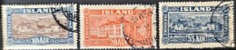 ICELAND - Canceled - Sc# 145, 146, 147 - 10a 20a 35a - Used Stamps