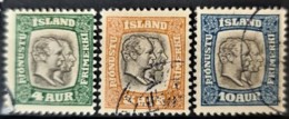 ICELAND - Canceled - Sc# O32, O33, O34 - 4a 5a 10a - Used Stamps