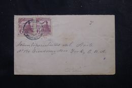 HONDURAS - Affranchissement Plaisant ( Train En Paire ) Sur Enveloppe Pour New York En 1901 - L 62729 - Honduras