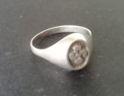 Ancienne Bague En Argent Croix Pays Basque - Ring