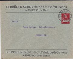 Schweiz Helvetia Privatganzsache PU 10 Rp Seife Madretsch B Biel Bienne 1916 - Ganzsachen