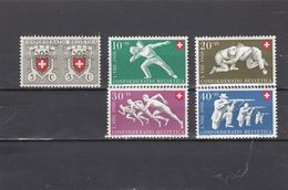 Suisse - Année 1950 - Neuf**  - Fête Nationale - N°Zumstein 46/50** - Centenaire De La Poste Et Sujets Sportifs - Unused Stamps