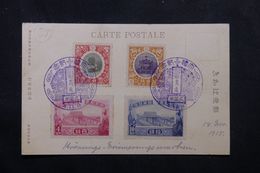 JAPON - Série Couronnement De L'Empereur Yoshi-Hito Sur Carte Postale En 1915 , Oblitération Plaisante - L 62746 - Cartas & Documentos