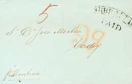 Sobre . 1845. GIBRALTAR A CADIZ. Marca GIBRALTAR / PAID (P.E.7) Edición 2004 Y Manuscrito "Por Montrose", Vapor Británic - Andere & Zonder Classificatie