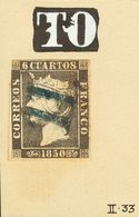 º1A. 1850. 6 Cuartos Negro (II-33). Matasello "11", En Azul De Zaragoza. MAGNIFICO. Ex-Alfajeme. - Andere & Zonder Classificatie
