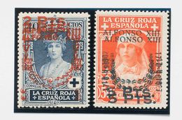 *383hh, 385hh. 1927. 2 Pts Sobre 40 Cts Azul Y 5 Pts Sobre 50 Cts Naranja. Variedad SOBRECARGA DOBLE. MAGNIFICOS. Edifil - Sonstige & Ohne Zuordnung