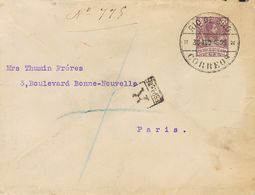 Sobre 50. 1909. 50 Cts Lila. Certificado De RIO DE ORO A PARIS (FRANCIA). Al Dorso Tránsitos. MAGNIFICA. - Sonstige & Ohne Zuordnung