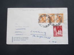 Australien 1958 / 60 Kanguru MiF Printed Matter Nach Leonberg Und Dort Innerhalb Des Ortes Weitergeleitet - Storia Postale