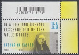 !a! GERMANY 2020 Mi. 3548 MNH SINGLE From Upper Right Corner - Katharina Kasper, Founder Of Religious Congregation - Ongebruikt