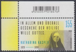 !a! GERMANY 2020 Mi. 3548 MNH SINGLE From Upper Left Corner - Katharina Kasper, Founder Of Religious Congregation - Unused Stamps