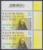 !a! GERMANY 2020 Mi. 3548 MNH Vert.PAIR From Upper Right Corner - Katharina Kasper, Founder Of Religious Congregation - Unused Stamps
