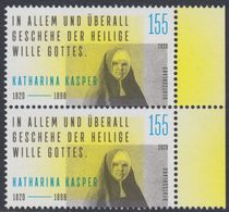 !a! GERMANY 2020 Mi. 3548 MNH Vert.PAIR W/ Right Margins - Katharina Kasper, Founder Of Religious Congregation - Unused Stamps