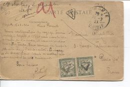 REF1357/ Tunisie CP Bizerte Non Affranchie C.Bizerte 1921 Griffe Taxe > France Paris Taxée 40 C Par TTx - 1859-1959 Lettres & Documents