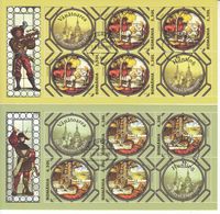 ROMANIA 2015: ROYAL HUNTING SCENES 4 Used Small Sheets ( 4 Stamps+ 2 Vignettes) - Registered Shipping! Envoi Enregistre! - Andere